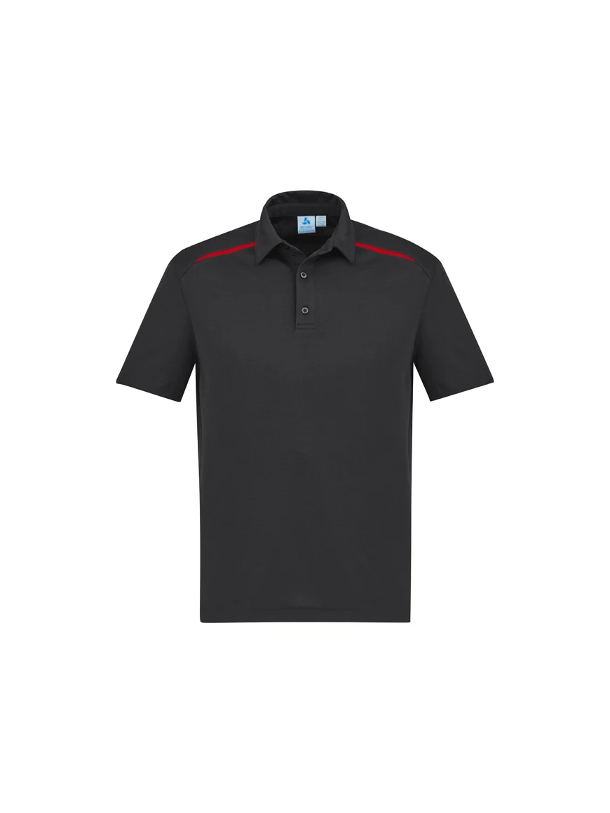 Men's Sonar Polo in Black/Red – front view