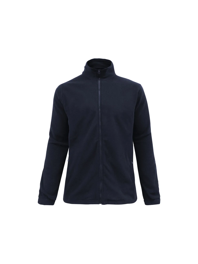 Ladies Plain Micro Fleece Jacket in Navy – front view