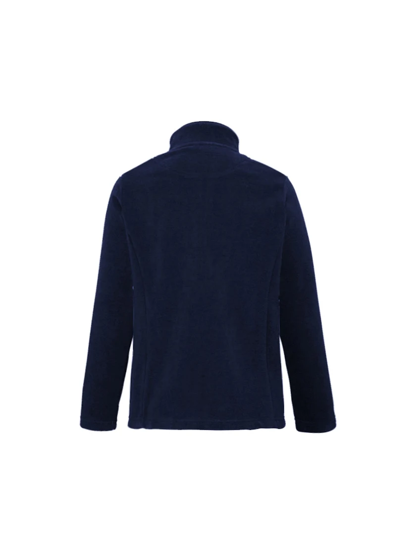 Ladies Plain Micro Fleece Jacket in Navy – back view