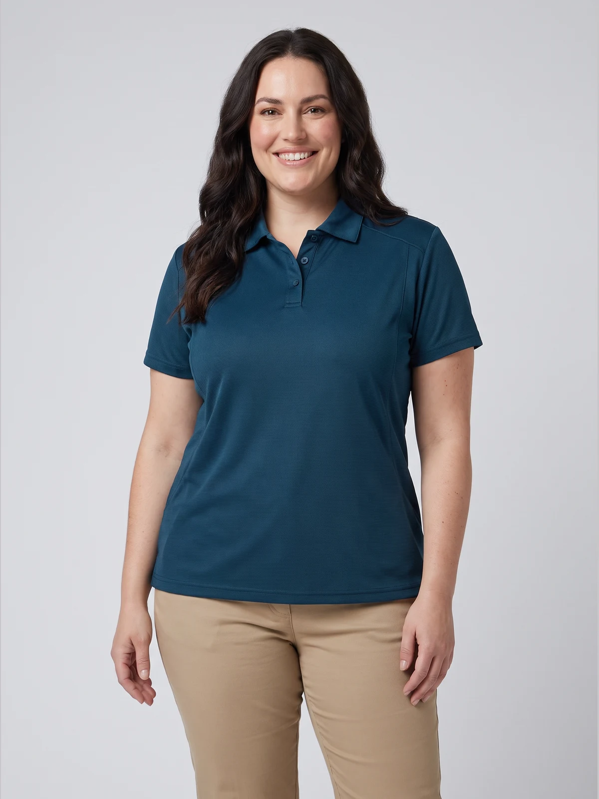 Ladies Bamboo Charcoal Short Sleeve Polo – front view