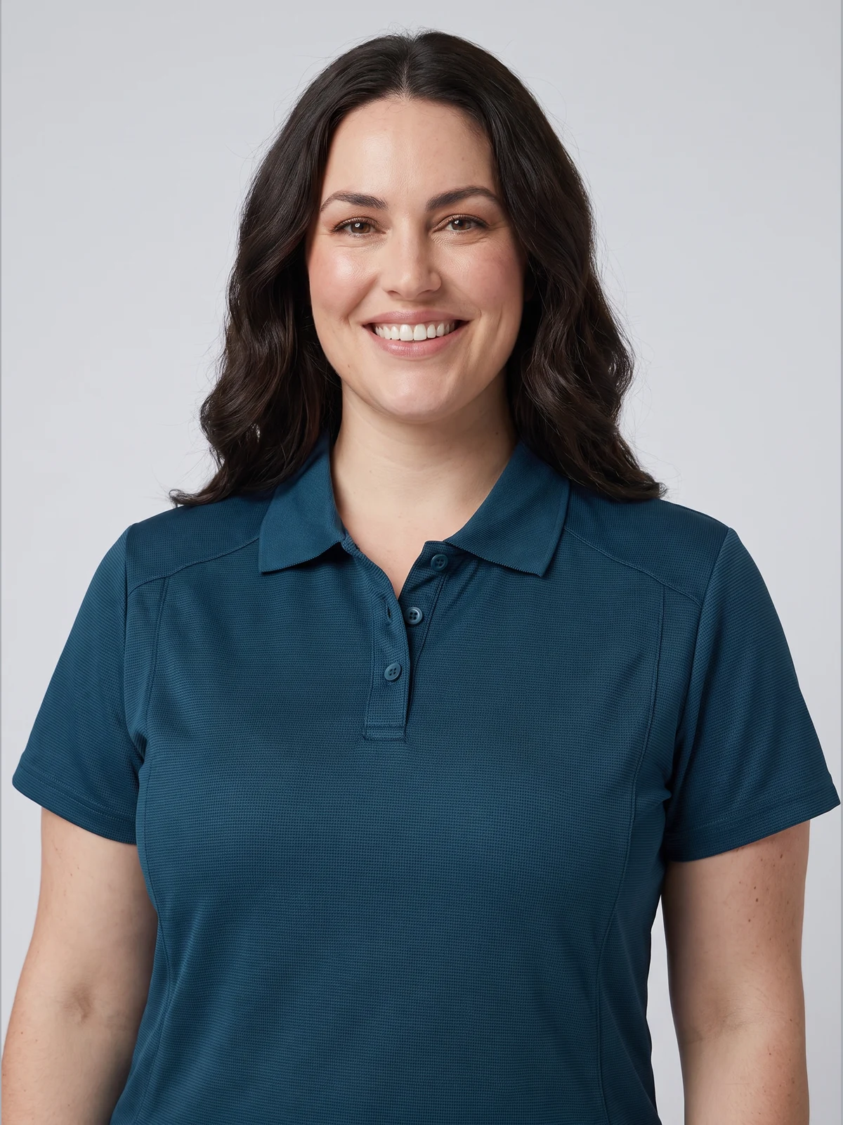 Ladies Bamboo Charcoal Short Sleeve Polo – close-up detail