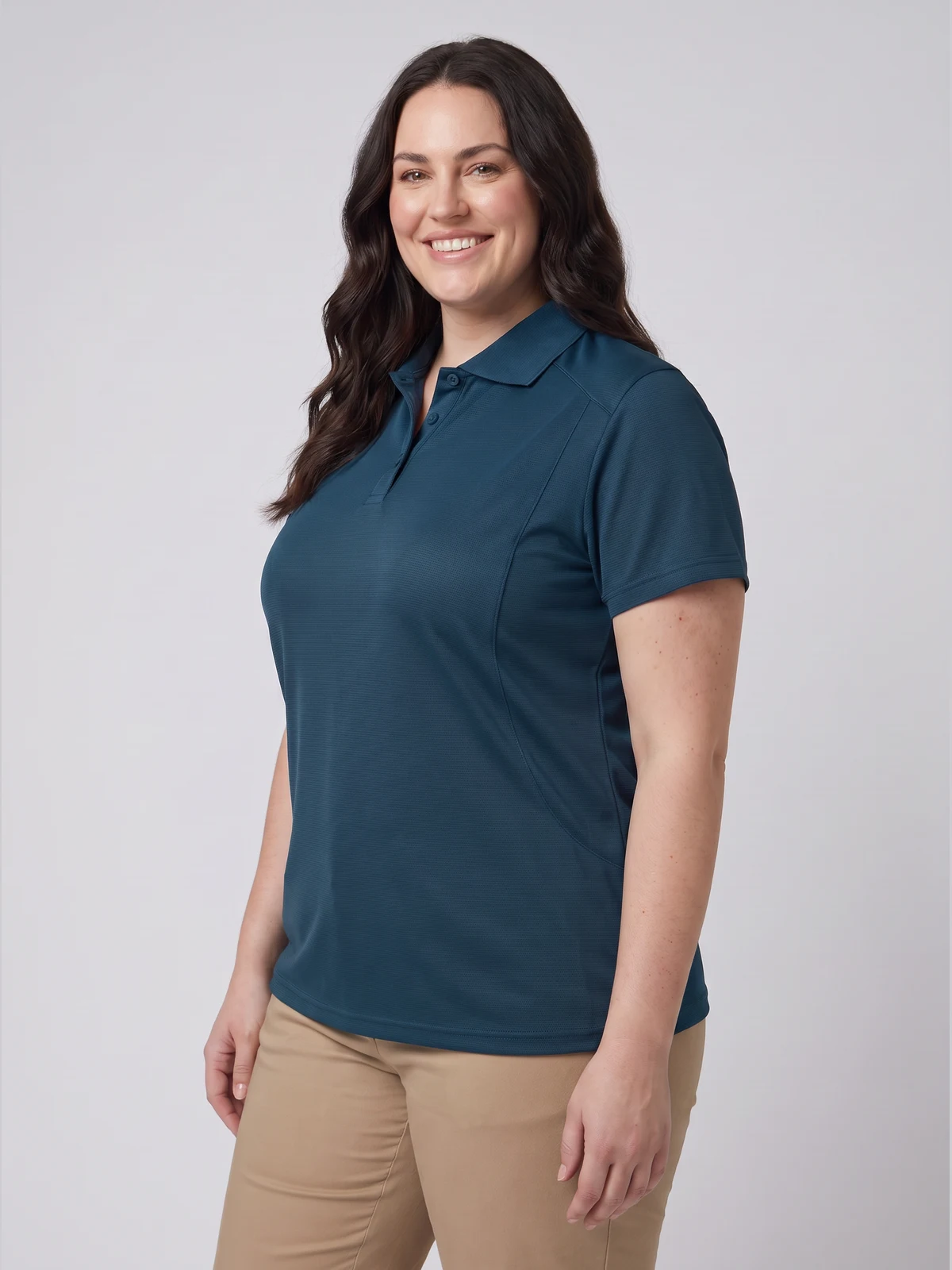 Ladies Bamboo Charcoal Short Sleeve Polo – side view