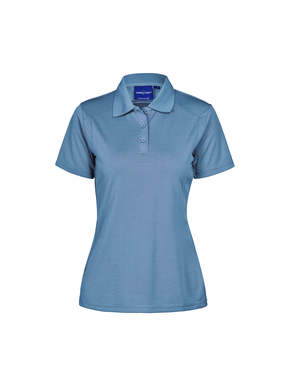 Ladies Bamboo Charcoal Short Sleeve Polo in Arctic Blue – front view