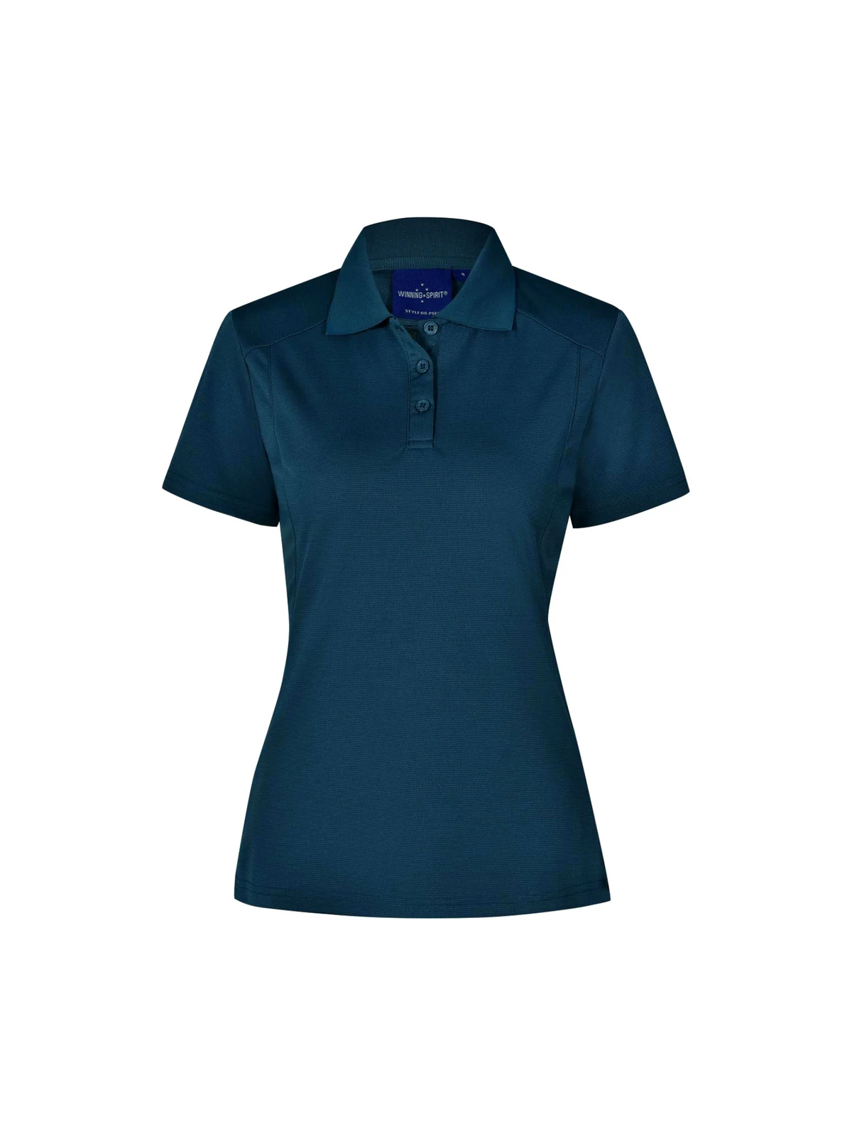 Ladies Bamboo Charcoal Short Sleeve Polo in Ocean Blue – front view