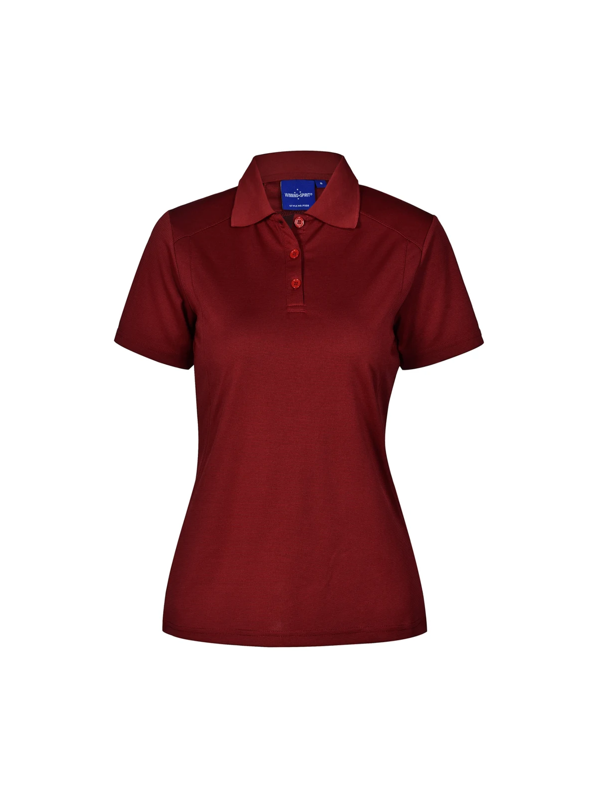 Ladies Bamboo Charcoal Short Sleeve Polo in Ruby – front view