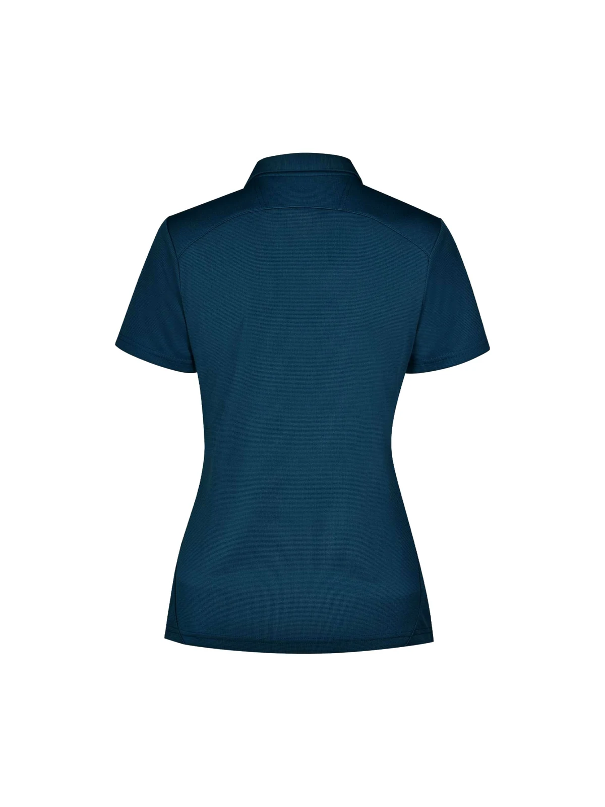 Ladies Bamboo Charcoal Short Sleeve Polo in Ocean Blue – back view