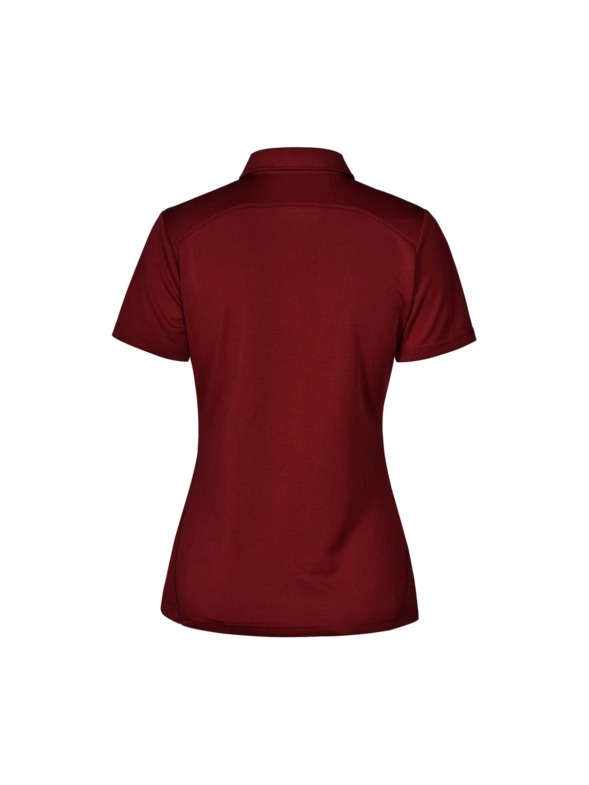 Ladies Bamboo Charcoal Short Sleeve Polo in Ruby – back view