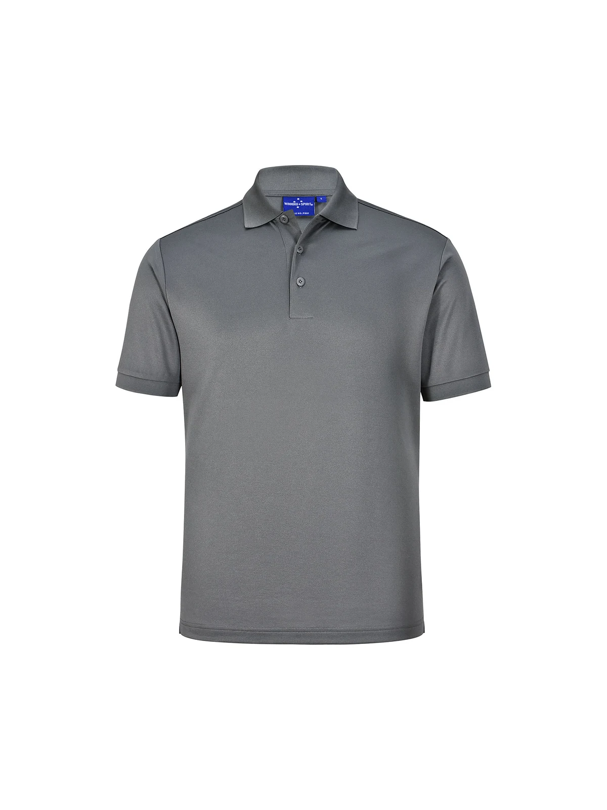 Men's Sustainable Poly/Cotton Corporate SS Polo in Ash – front view