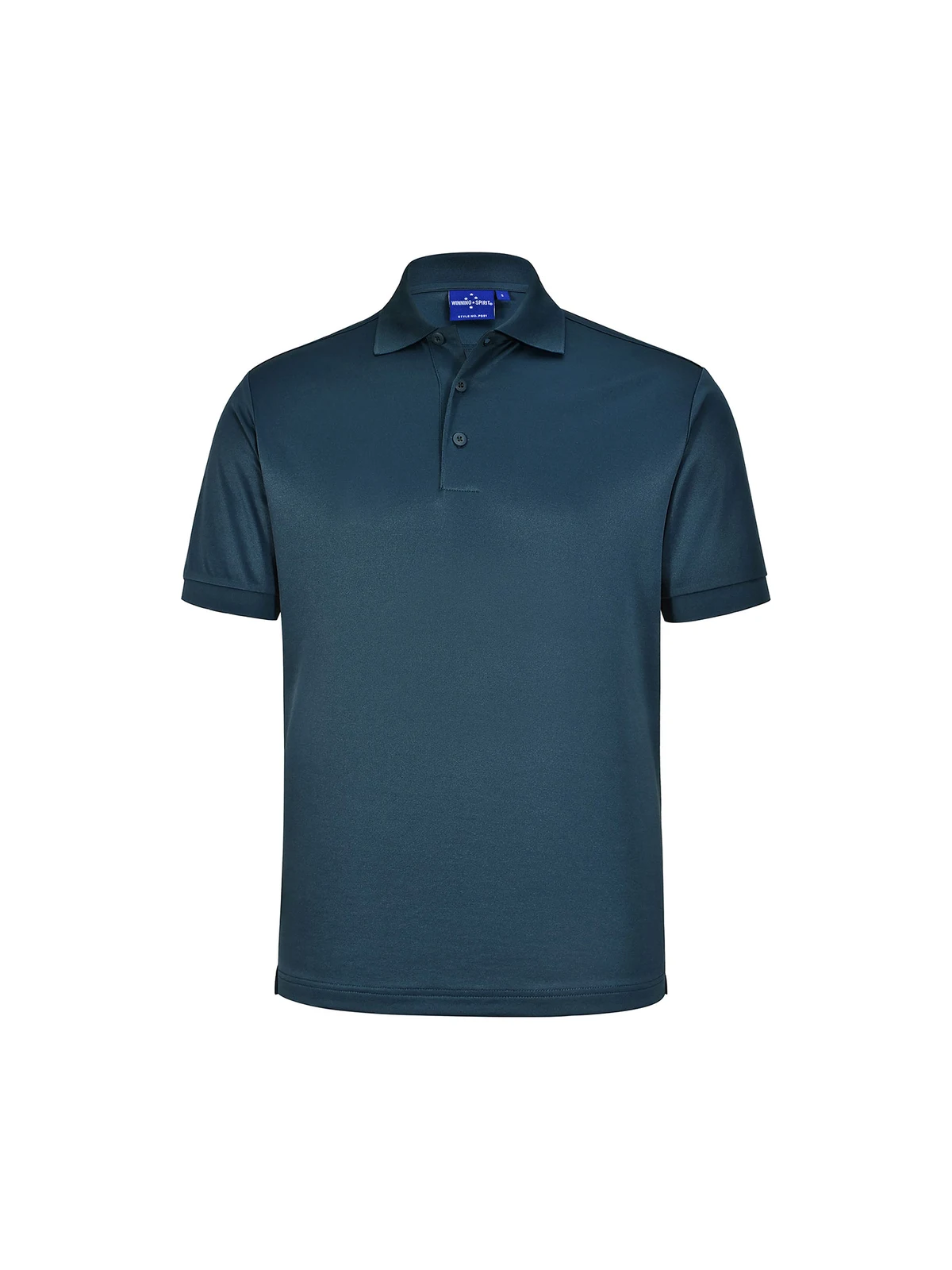 Men's Sustainable Poly/Cotton Corporate SS Polo in Heavy Cloud – front view