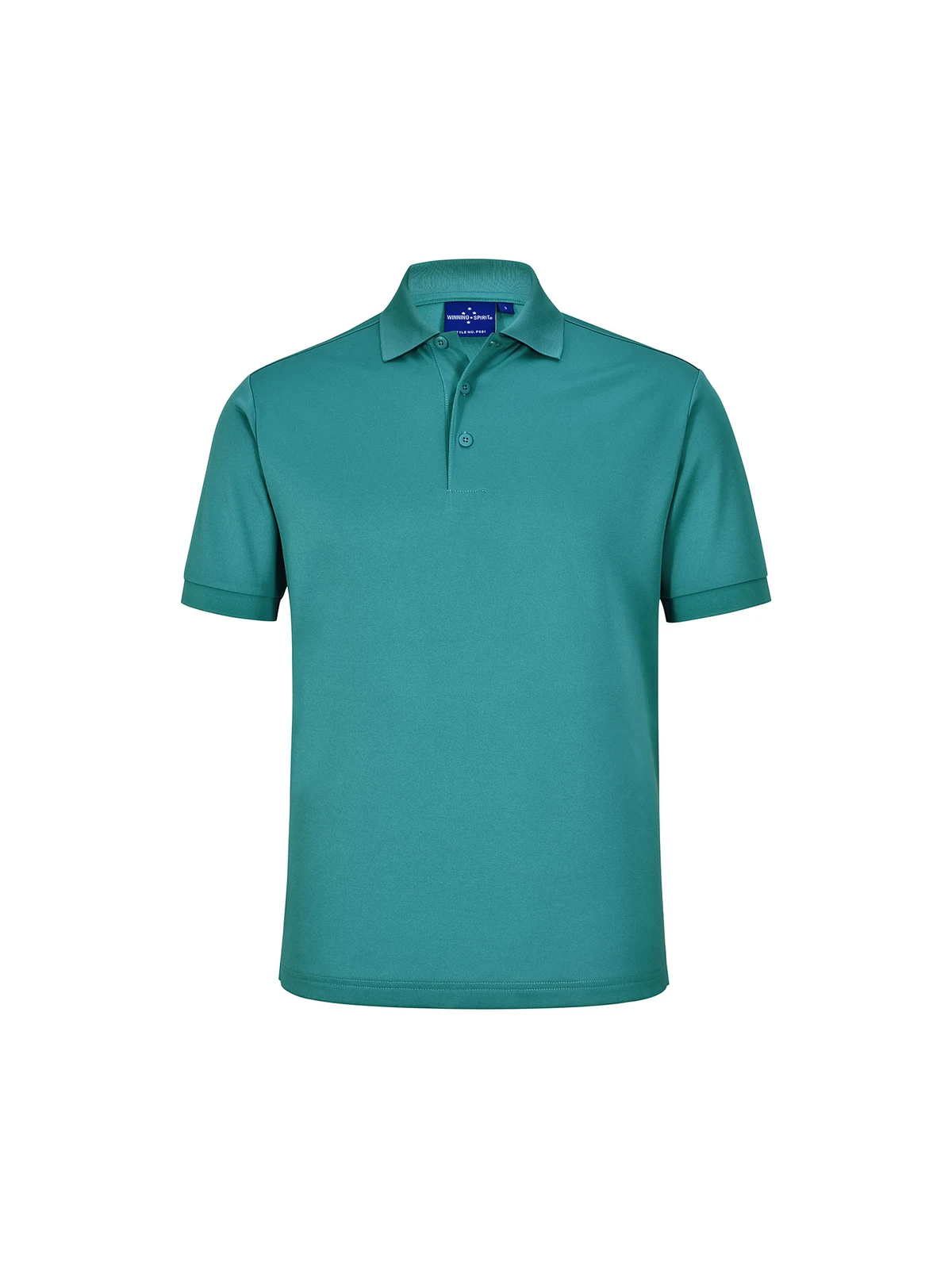 Men's Sustainable Poly/Cotton Corporate SS Polo in Teal – front view