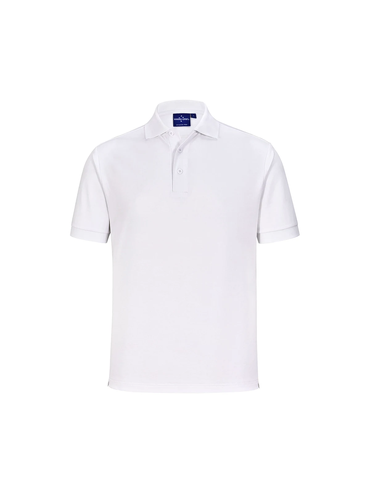 Men's Sustainable Poly/Cotton Corporate SS Polo in White – front view