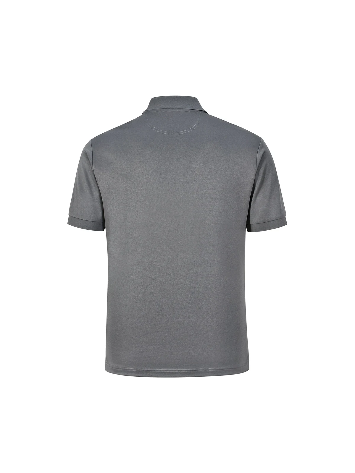 Men's Sustainable Poly/Cotton Corporate SS Polo in Ash – back view