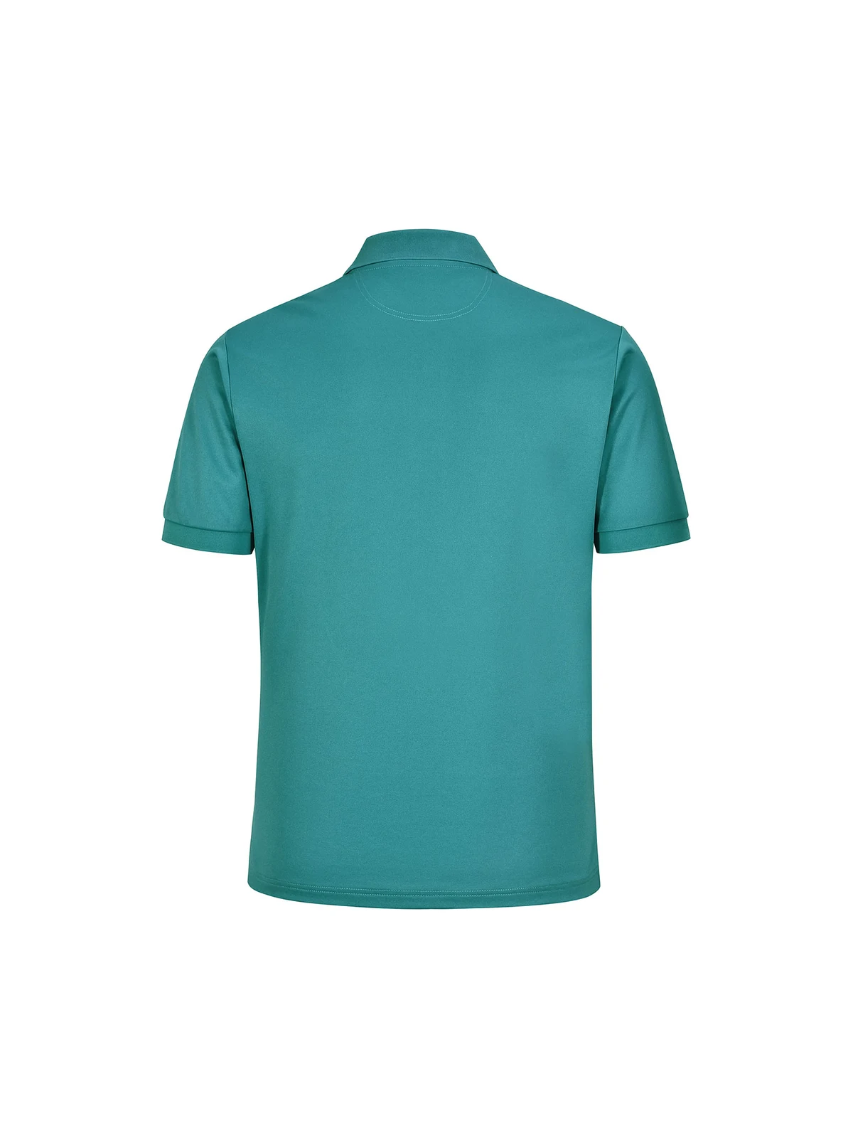 Men's Sustainable Poly/Cotton Corporate SS Polo in Teal – back view