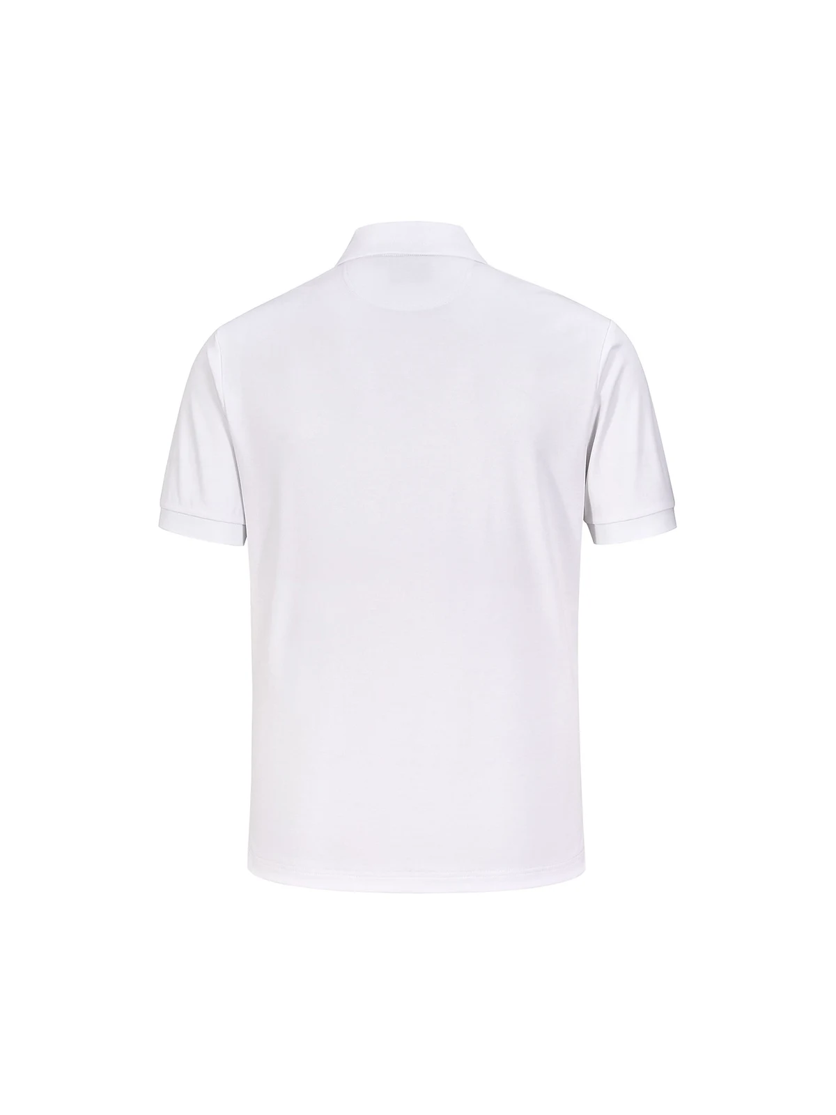 Men's Sustainable Poly/Cotton Corporate SS Polo in White – back view