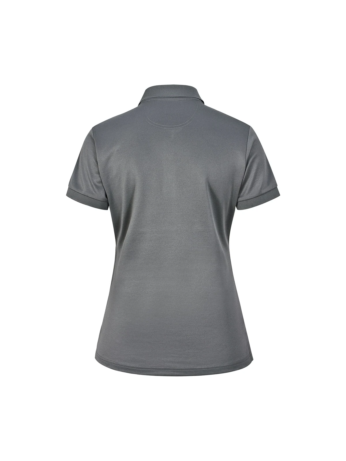 Ladies Sustainable Poly/Cotton Corporate SS Polo in Ash – back view