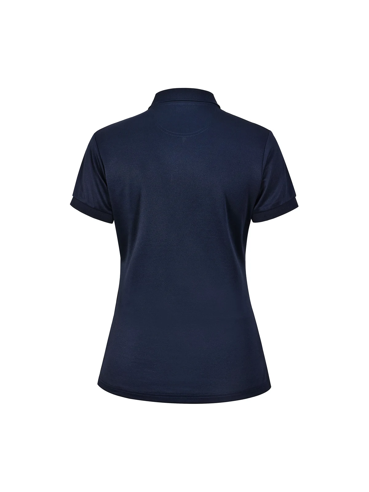 Ladies Sustainable Poly/Cotton Corporate SS Polo in Navy – back view