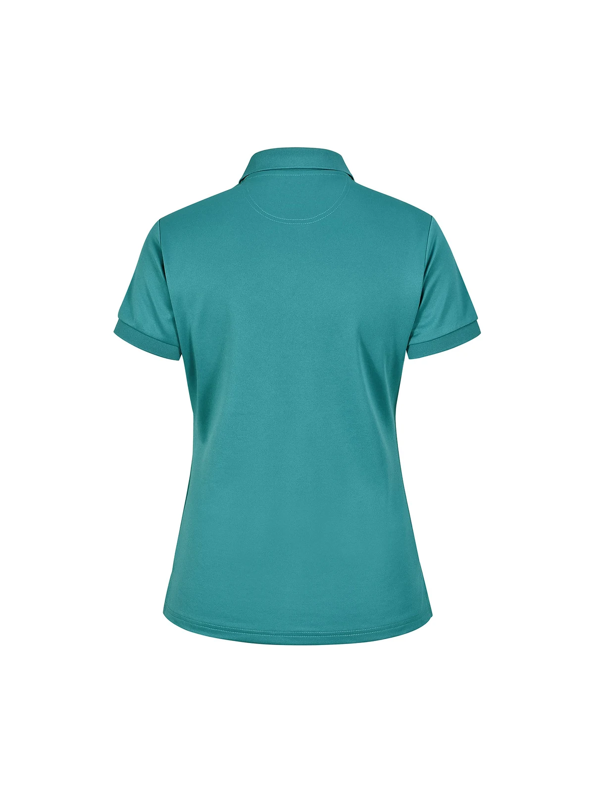 Ladies Sustainable Poly/Cotton Corporate SS Polo in Teal – back view