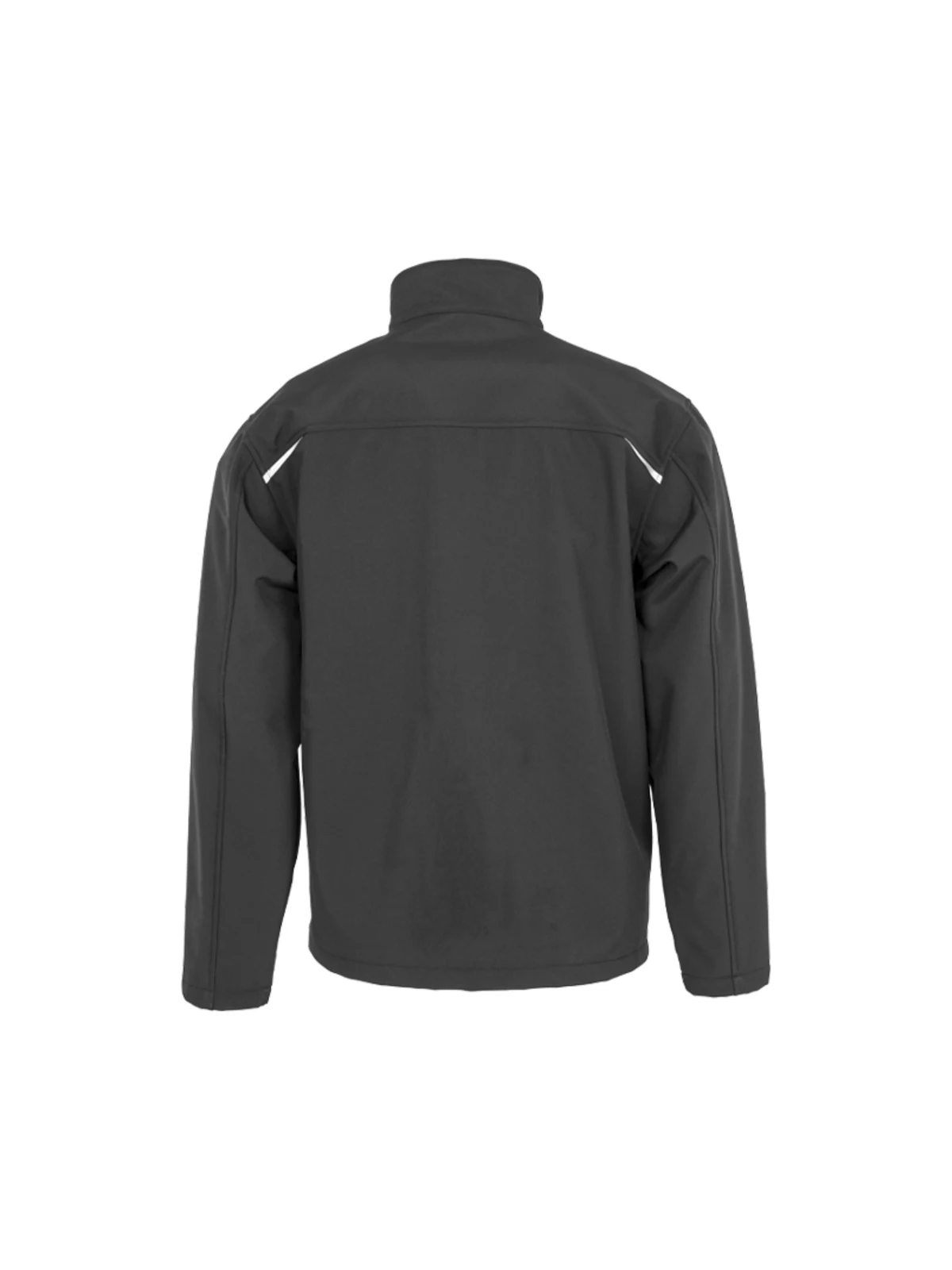 Printable Recycled 3-Layer Softshell Jacket in Black – back view