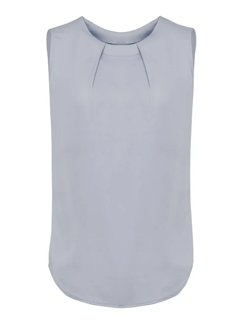 Women's Estelle Pleat Blouse in Silver – front view