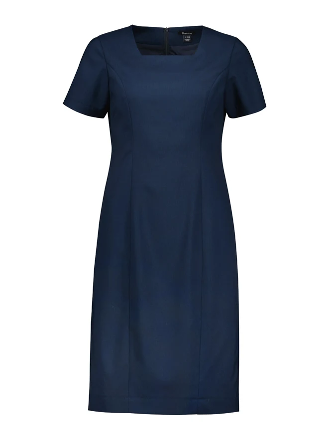Renew Women's Short Sleeve Dress in Navy Dusk – front view