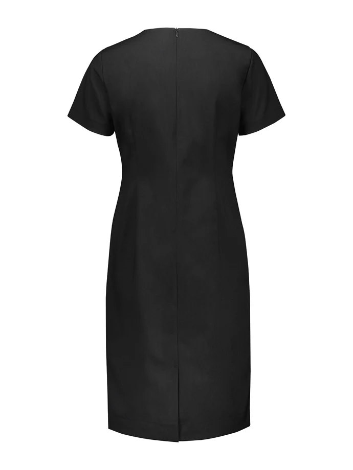 Renew Women's Short Sleeve Dress in Pencil Black – back view