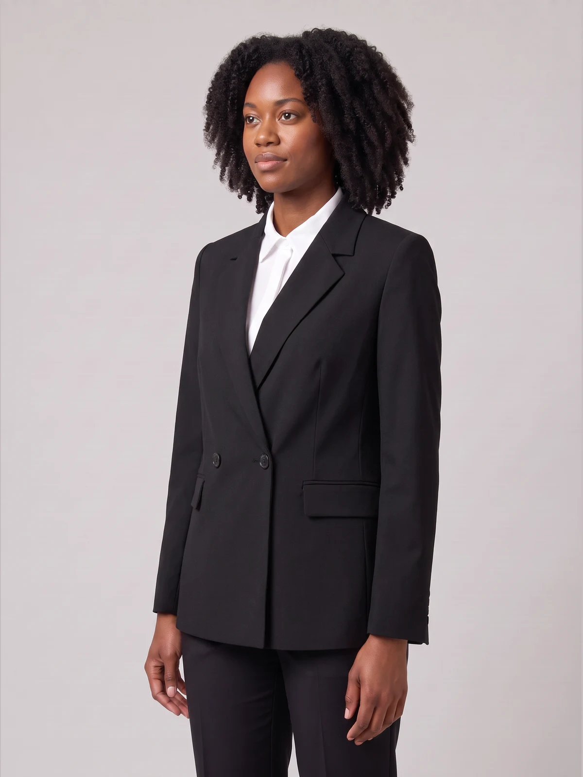 Renew Women's Double Breasted Longline Jacket – side view