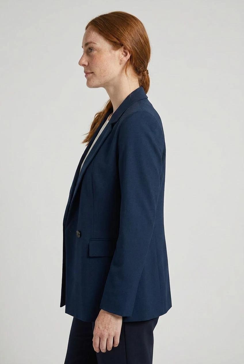 Renew Women's Double Breasted Longline Jacket – side view