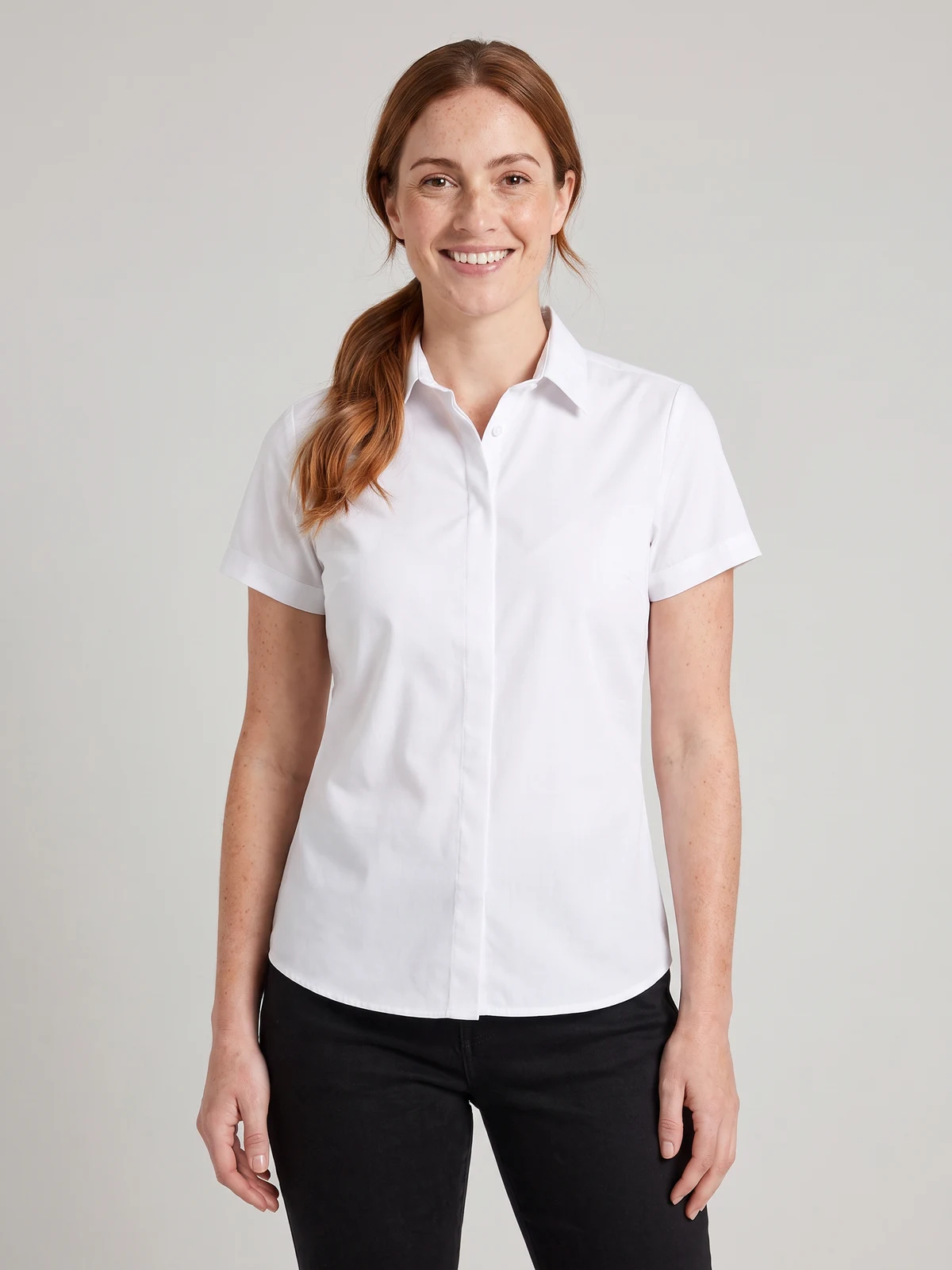 Women's Charlie S/S Shirt in White – front view