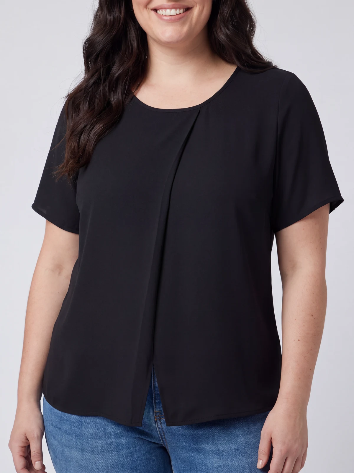 Sydney T-Top in Black – close-up detail
