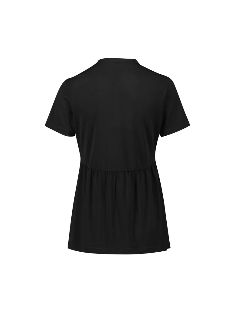 Marli Stretch Tunic T-Top in Black – back view