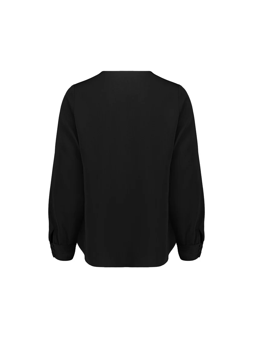 Women's Evelyn Long Sleeve Blouse in Black – back view