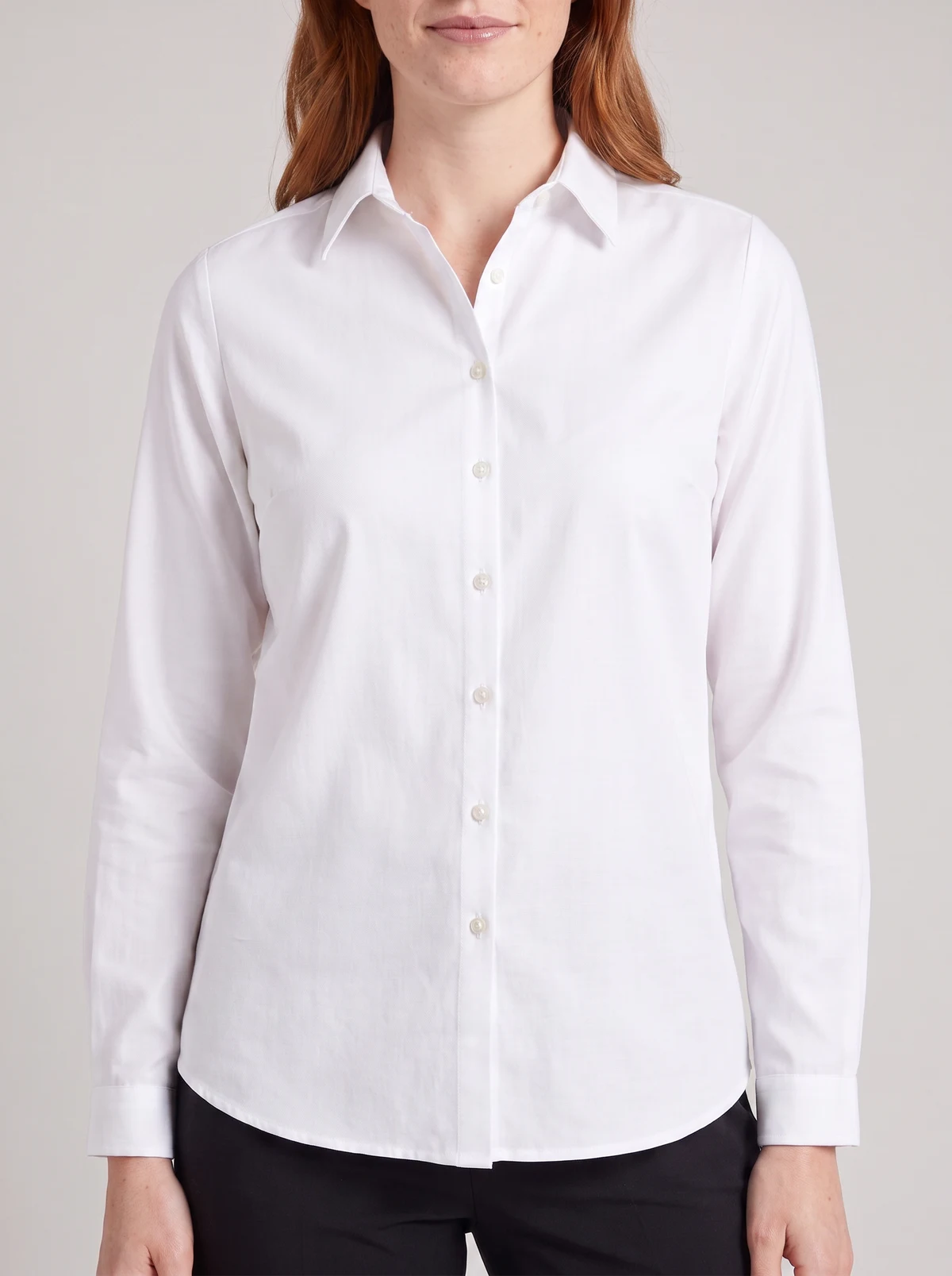 Ladies Memphis Shirt in White – close-up detail