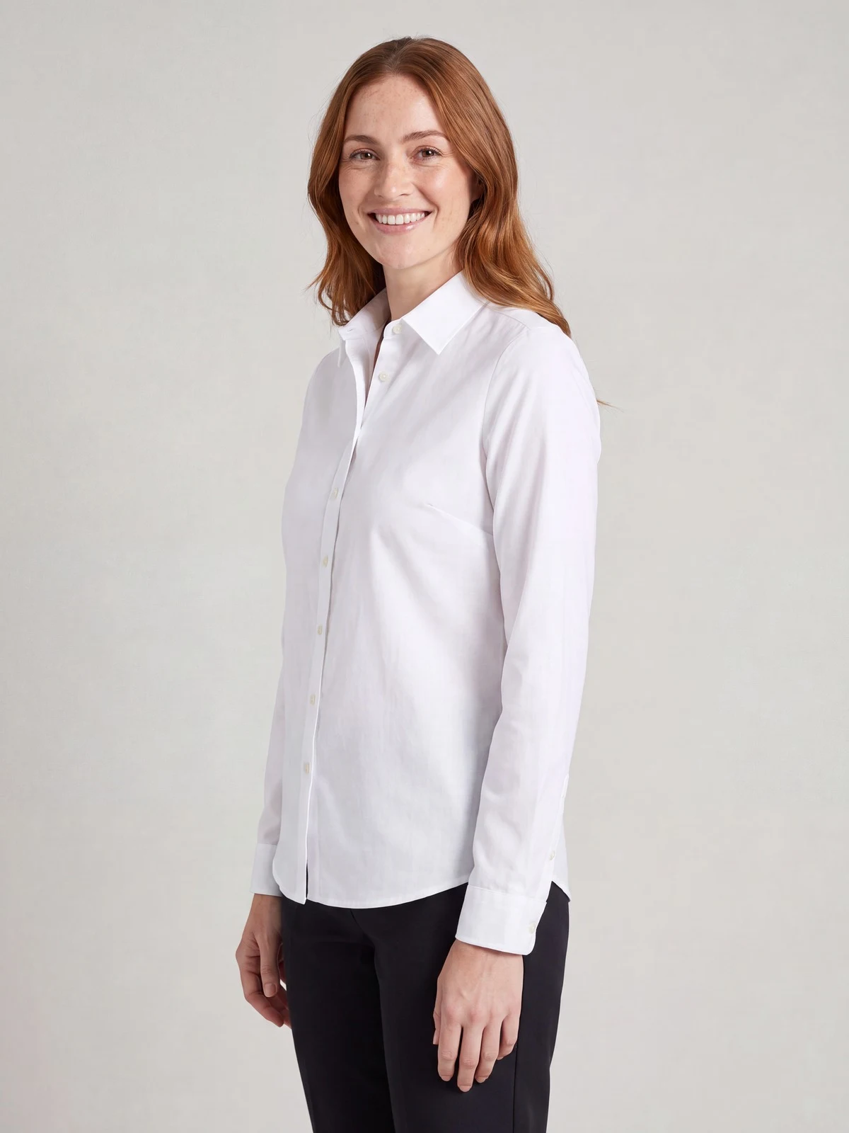 Ladies Memphis Shirt in White – side view