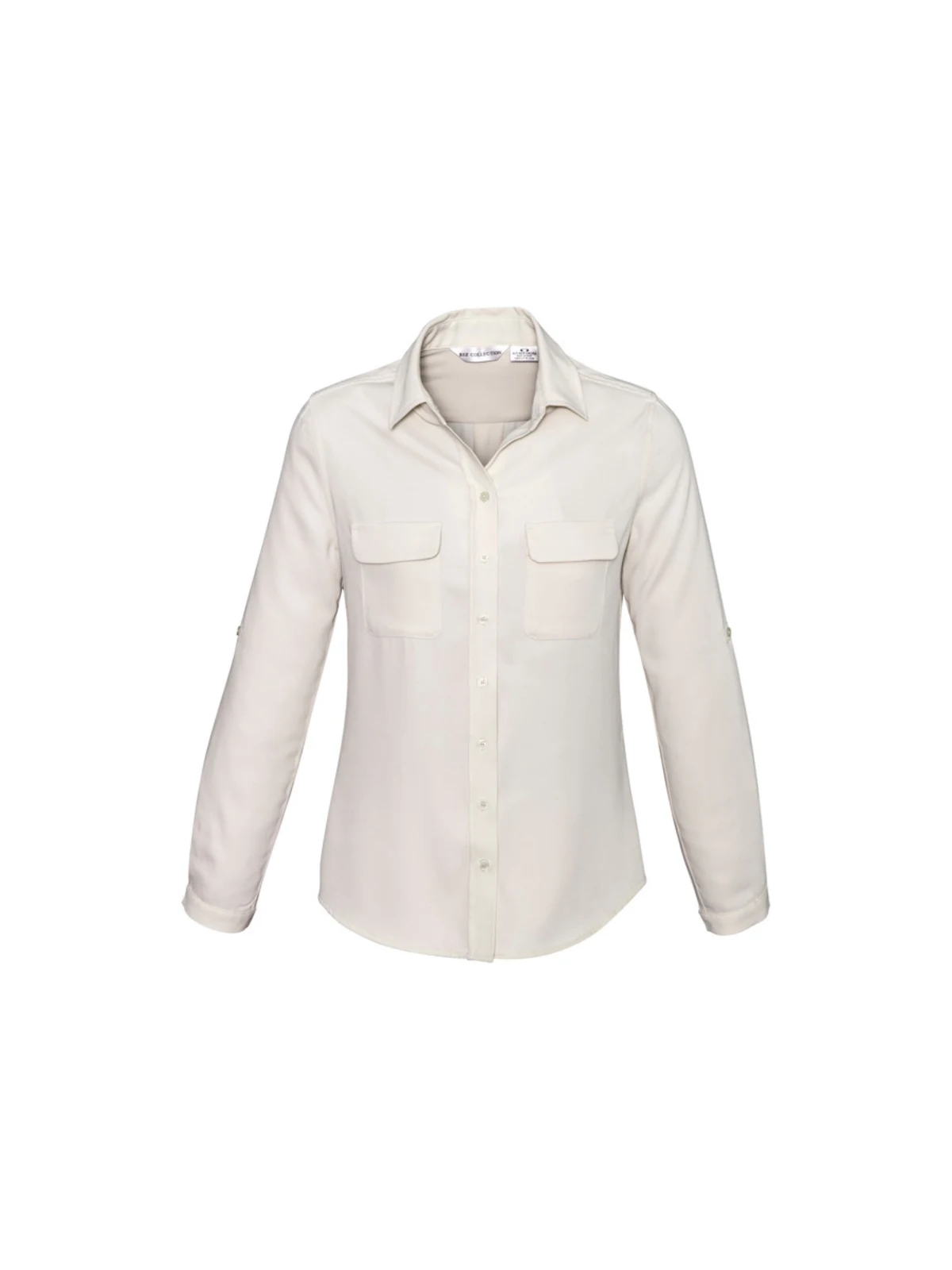 Ladies Madison Long Sleeve Blouse in Ivory – front view