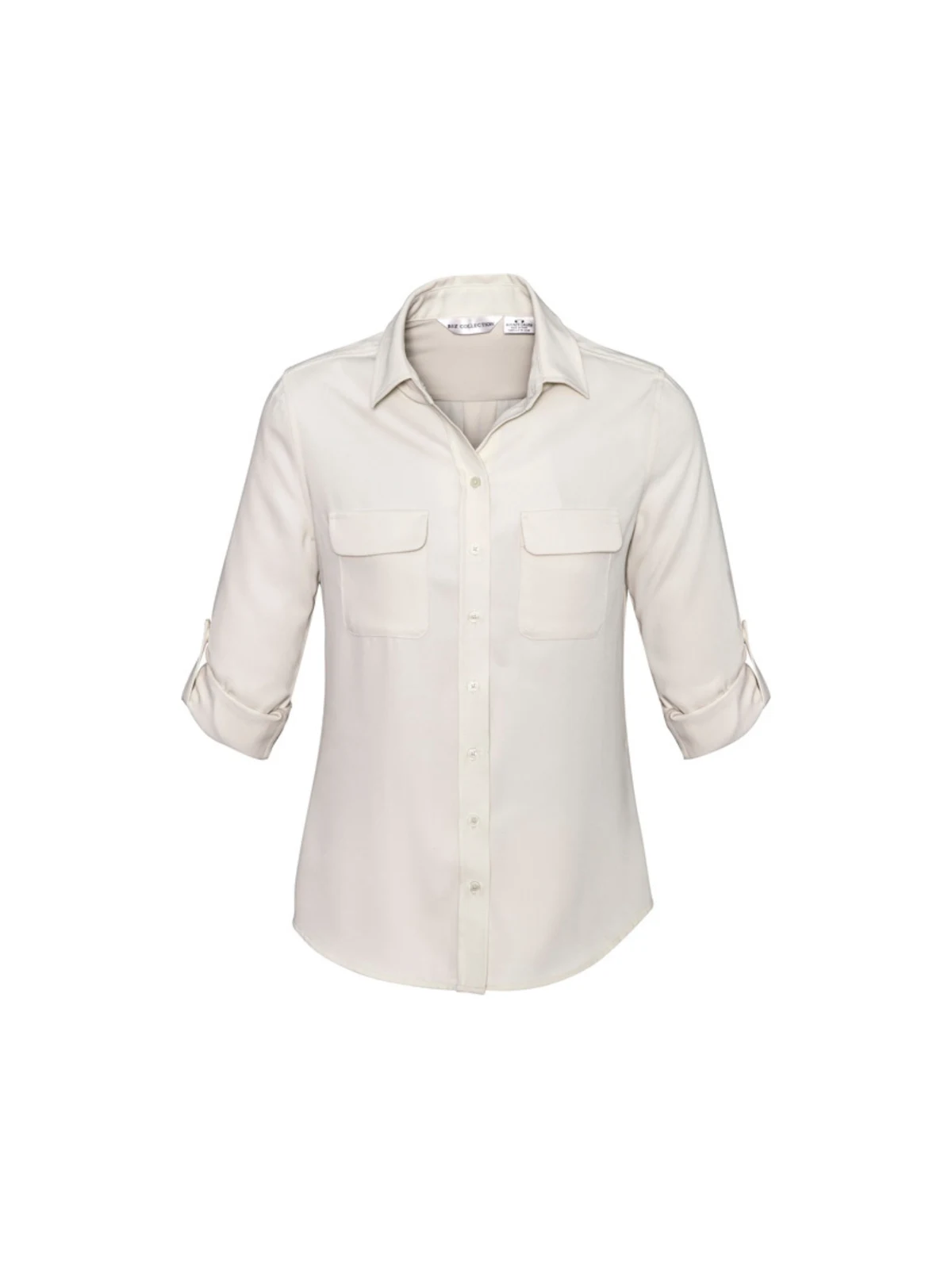 Ladies Madison Long Sleeve Blouse in Ivory – front view