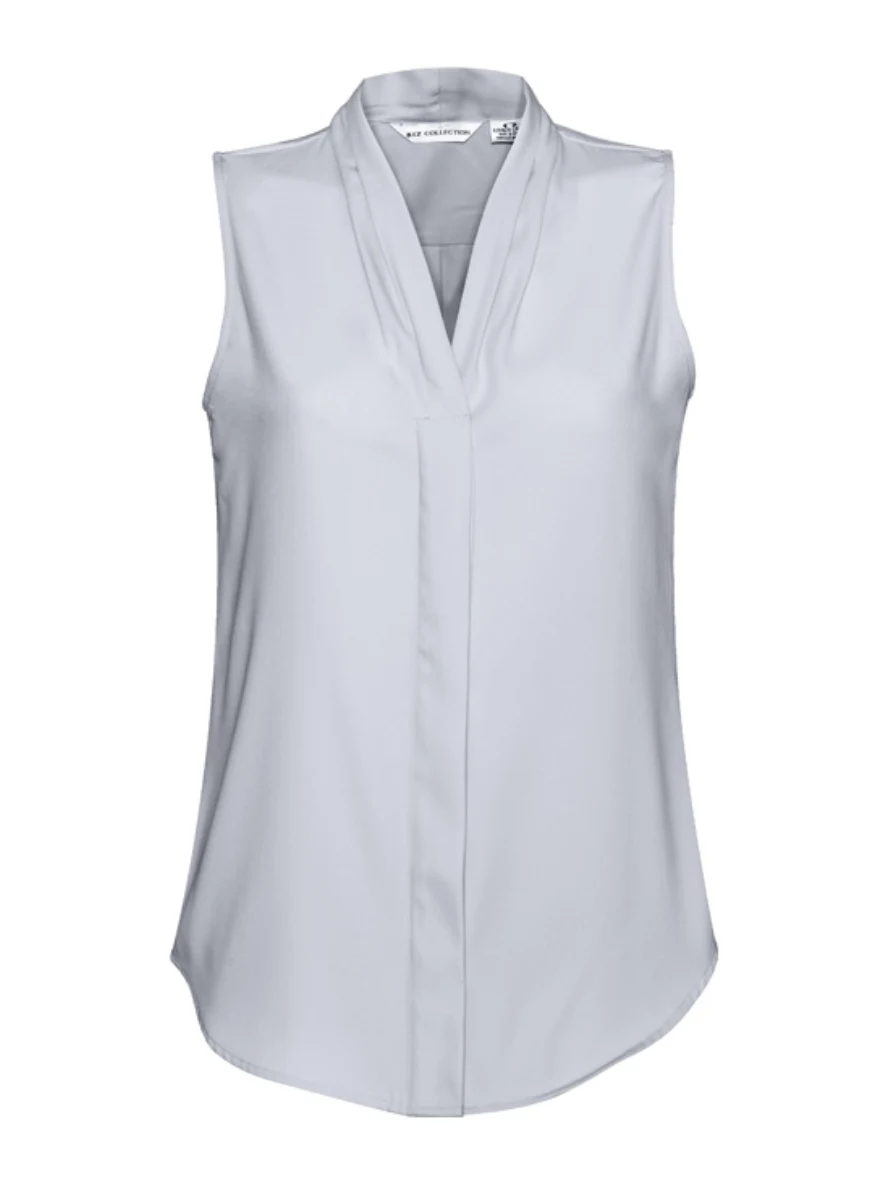 Ladies Madison Sleeveless Top in Silver Mist – front view
