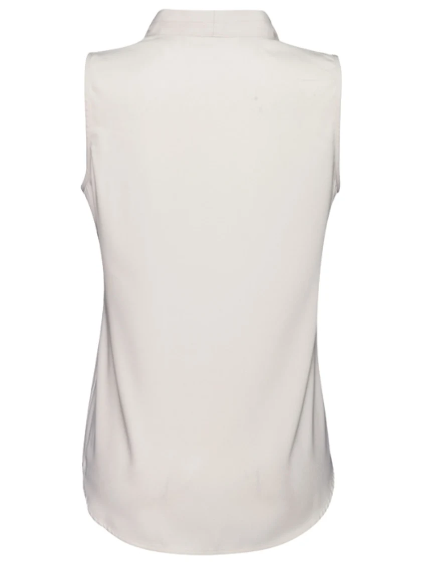 Ladies Madison Sleeveless Top in Ivory – back view