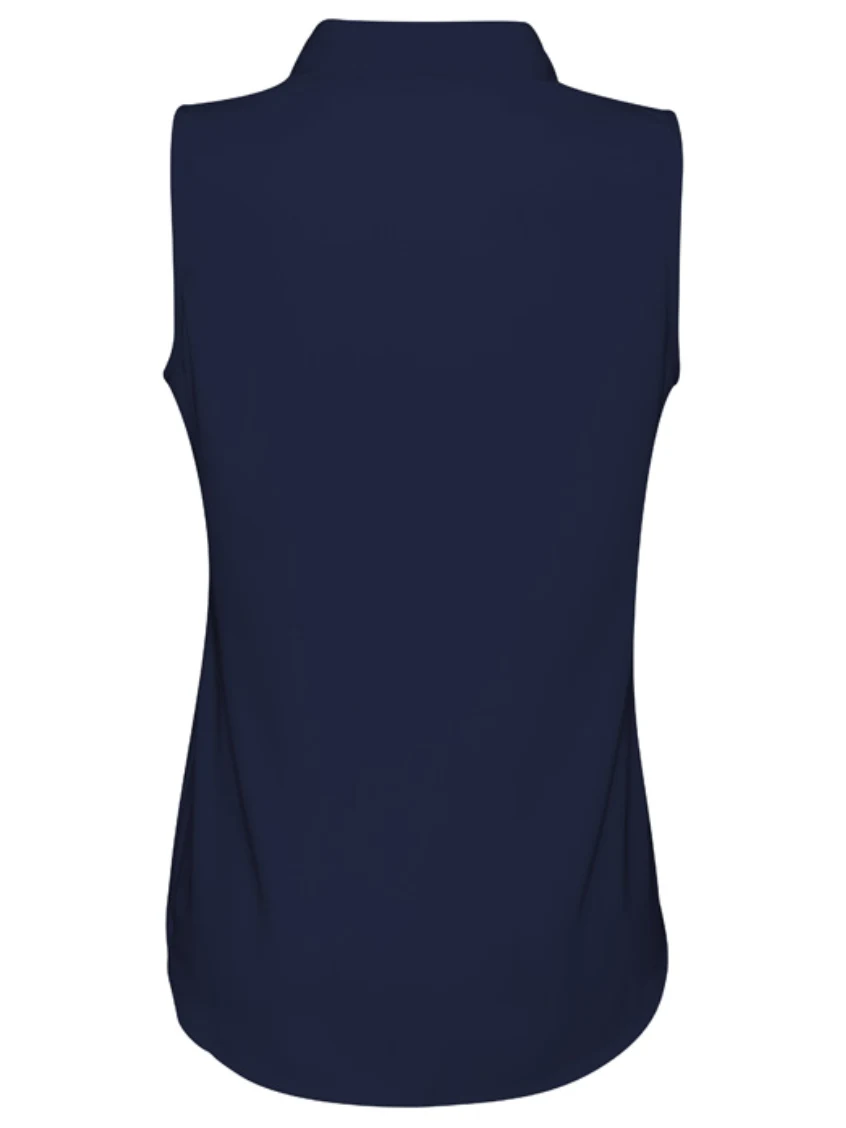 Ladies Madison Sleeveless Top in Midnight Blue – back view