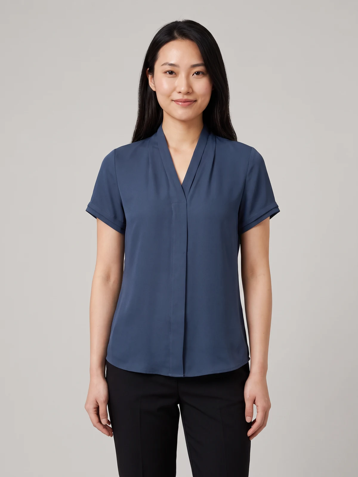 Ladies Madison Short Sleeve Shirt – front view
