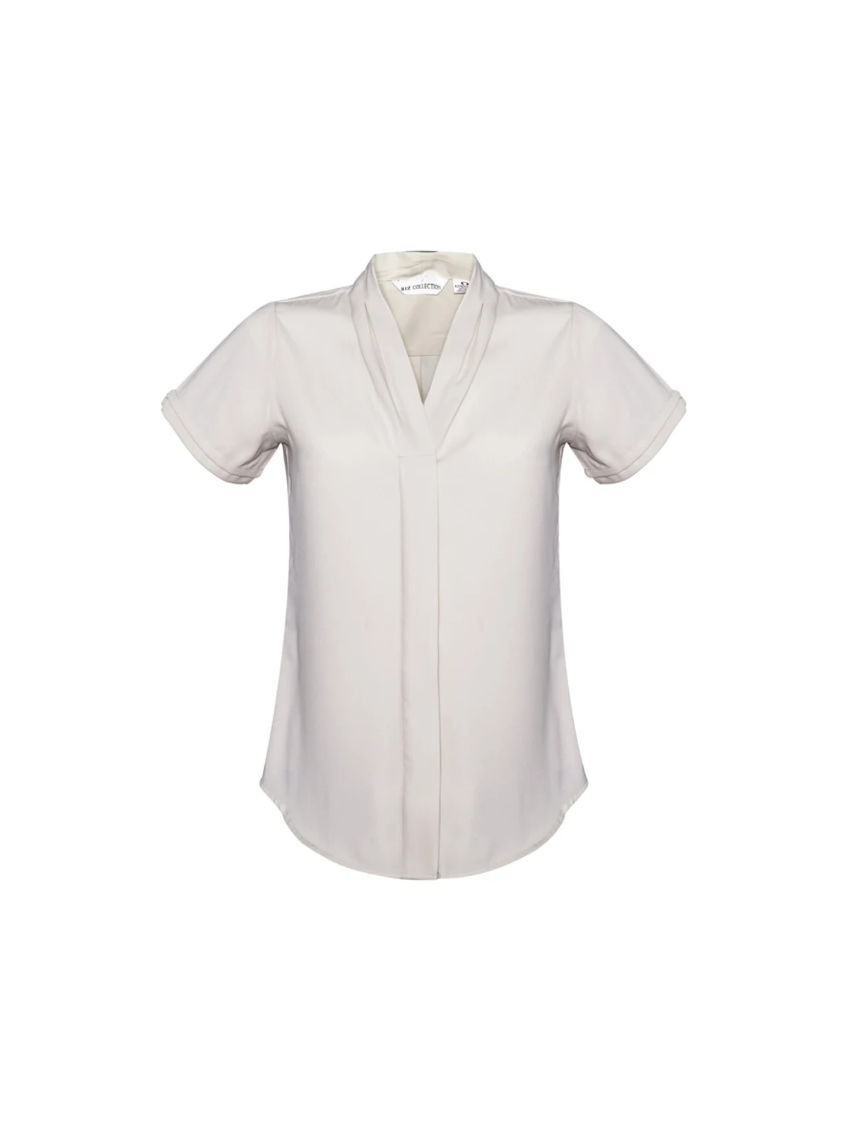 Ladies Madison Short Sleeve Shirt in Ivory – front view