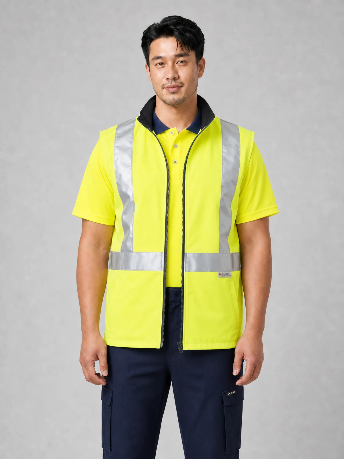 Hi-Vis Reversible Safety Vest With 3m Tapes – front view