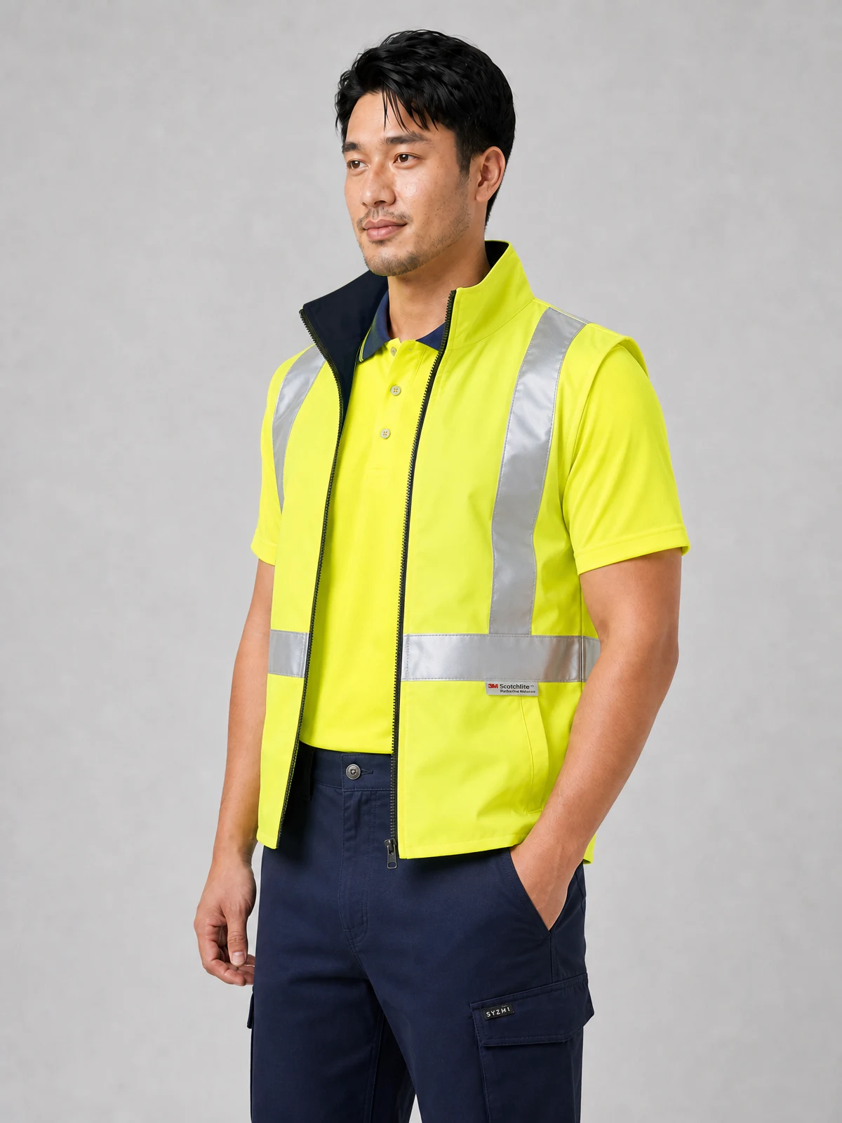 Hi-Vis Reversible Safety Vest With 3m Tapes – side view