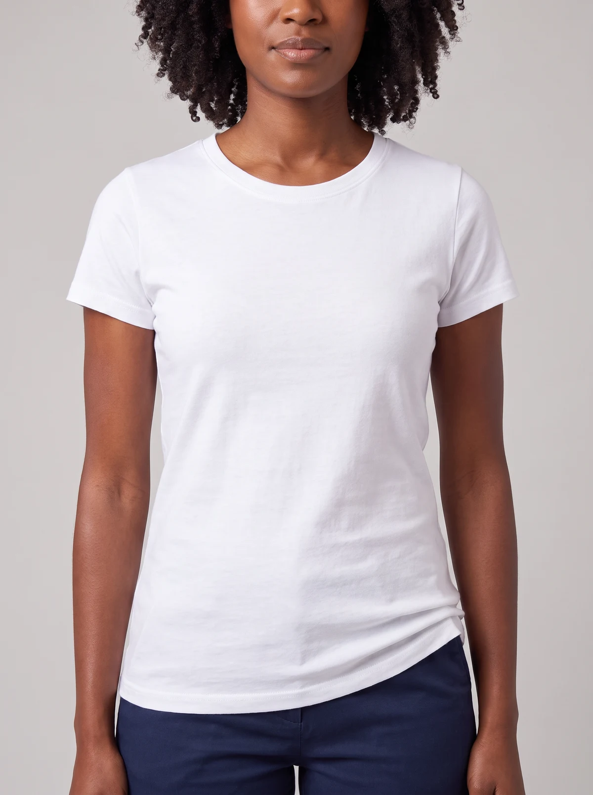 Ladies Ice Tee in White – close-up detail