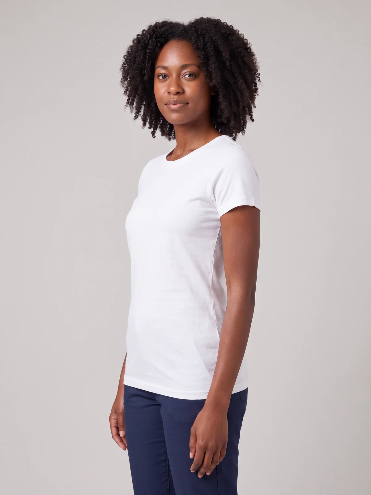 Ladies Ice Tee in White – side view