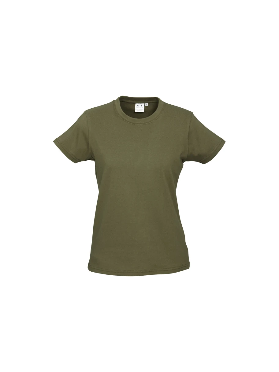 Ladies Ice Tee in Khaki – front view