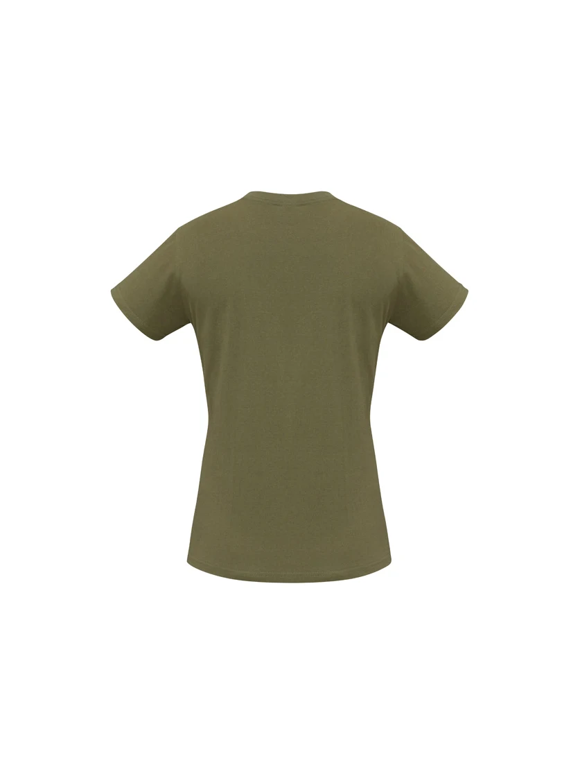 Ladies Ice Tee in Khaki – back view