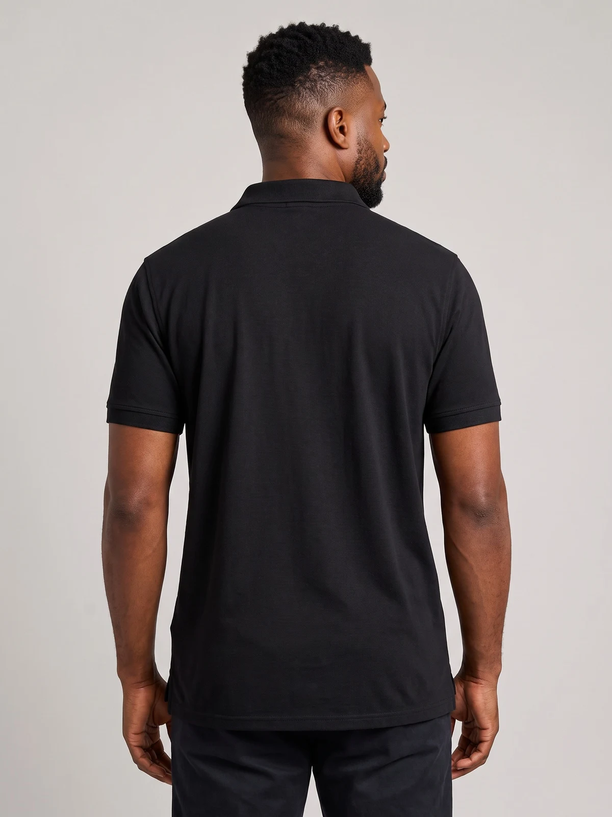 Men's Signature Polo in Black – back view