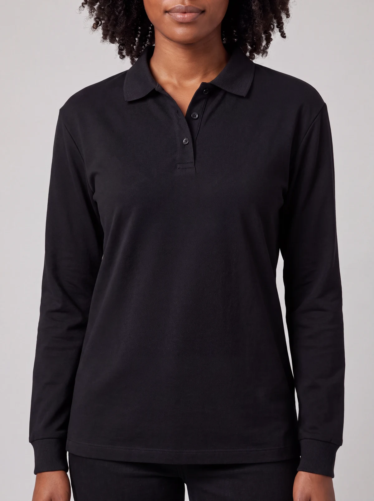 Women's Signature Long Sleeve Polo – close-up detail