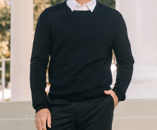 Men's Crew Pullover in Black