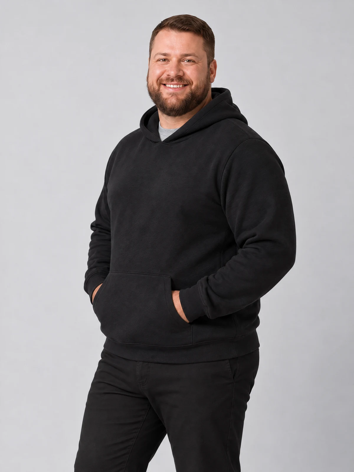 Signature Hoodie in Black – side view